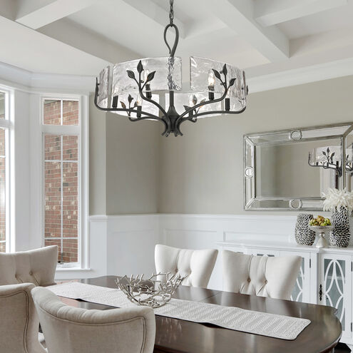 Calla 6 Light 27.75 inch Natural Black Chandelier Ceiling Light